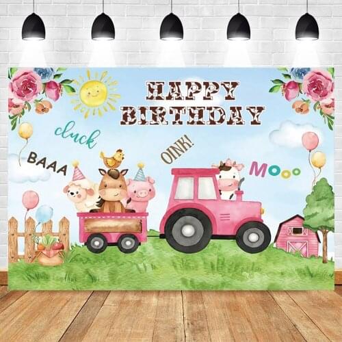 Yeele Baby Birthday Photography Backdrop Farm Car Animal Party Decor Photocall Background Photo Studio Photographic Customizable