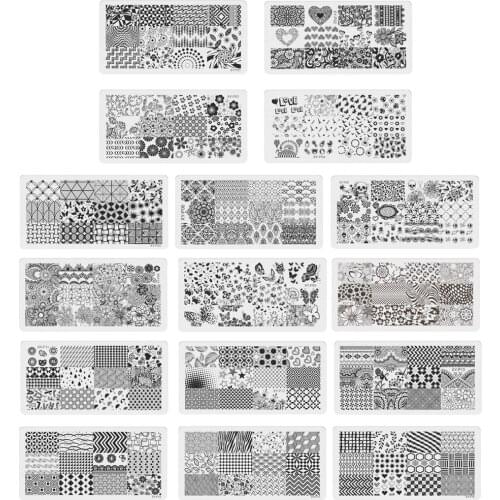 16 Styles Hot Sale Nail Art Stamping Plate Steel Nail Seal Manicure Printer Tool Stamping Nail Stamp Patterns Template