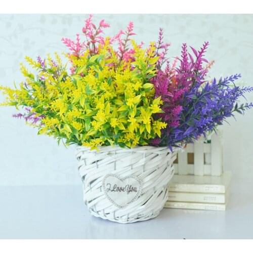 36cm Lavender Artificial Flower High Quality Plastic Bouquet 7 Forks Fake Flower For Wedding Living Room Bedroom Home Decor