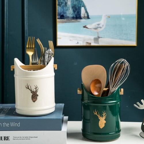 Ceramic Chopstick Holder Nordic Household Tableware Chopsticks, Fork and Spoon Storage Box Creative Kitchen Utensils