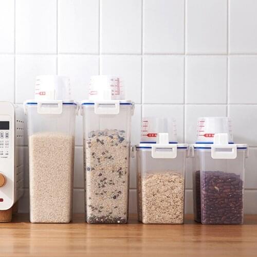 Pet Dog Cat Food Sealed Bucket Large Capacity Anti Oxidation Animal Feeder Box Food Storage Measuring Cup Rice Sealed Barrel