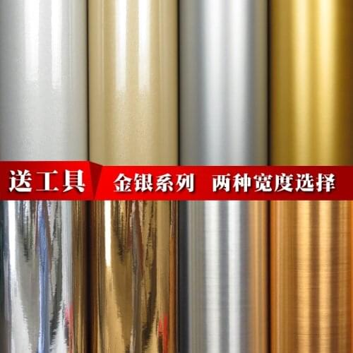 Kitchen Furniture Stickers Gold Silver PVC Covering Film Aesthetic Wall Stickers Waterproof Nordic Modern Kitchen Decor DA60TM
