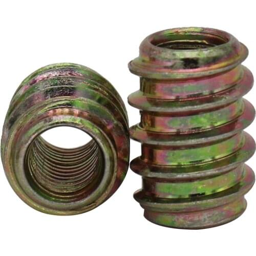 M6 M6*12 M6x12 M6*13 M6x13 Carbon Steel Woodwork Furniture Embedded 2 Holes Screw Plug Drive Threaded Insert Screw-In Rivet Nut