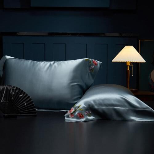 100% pure silk pillowcase natural silk embroidery pillowcase mulberry silk pillowcase free shipping