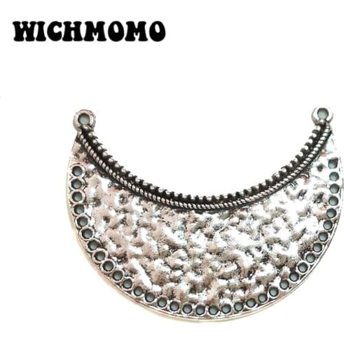 New Fashion 50MM 3pcs Retro Zinc Alloy Tassel Loop Porous Linker For DIY Necklace Connectors Charms