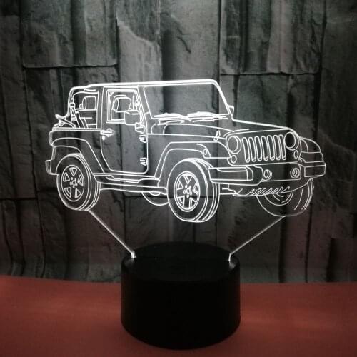 New Off-road Vehicle 3d Nightlight Usb powered 7color Touch Led Visual Desk Lamp Light Gift Decorative Table Lamp