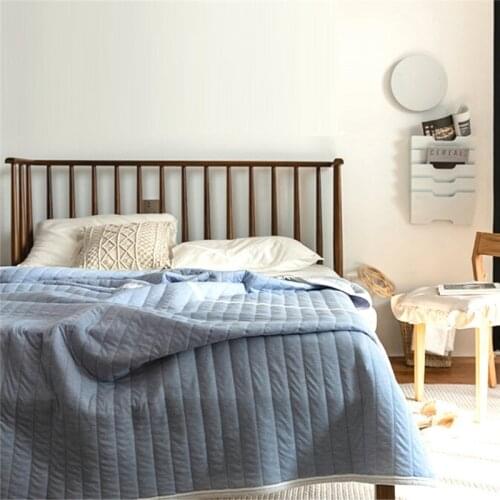 Solid Thin Knitted Cotton Summer Quilt Blankets Soft Comforter Patchwork Home Quilted Bed Cover Bedspread for Adults Kids Colcha