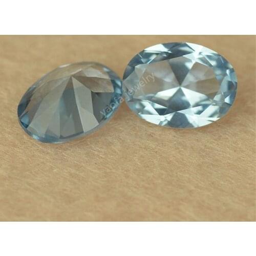 Wholesale Price 3x5~13x18mm 106# Blue Synthetic Spinel Stones Oval Shape Gems For DIY Jewelry Wax Setting Accessories