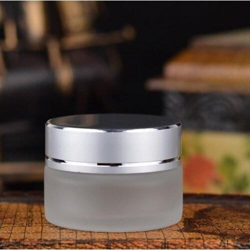 Wholesale 100pcs 15g frosted glass jars, 15ml frost cream jars, skin care cream bottles, 0.5oz cosmetic containers