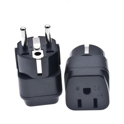 US To EU Plug Adapter 10A 250V Type A / Type B to Type E/F European Converter Germany France South Korea Travel Adapter Plug