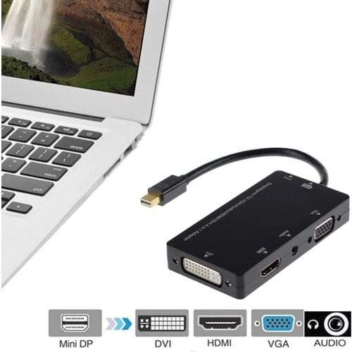Mini Displayport DP To HDMI-compatible VGA DVI Audio Thunderbolt Compatible 1080P Adapter Cable for Apple Macbook Air Pro