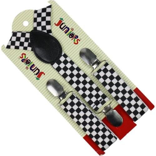 Fashion 2.5cm Wide Grid Printed Children Suits Print Suspenders Shirts Kids Suspenders Baby Boys Strap Braces