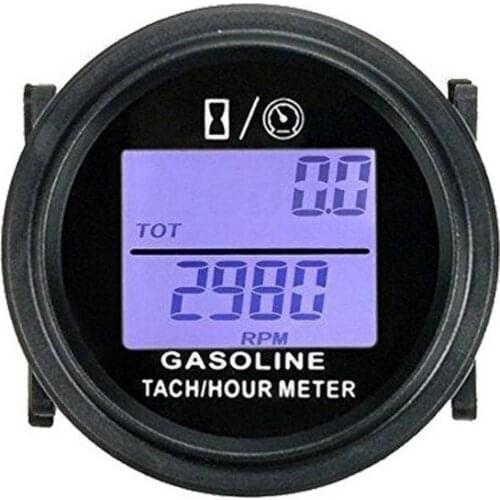Universal Motorcycle 2 / 4 stroke Gas Engines Digital Tach Hour Meter Tachometer Gauge Black