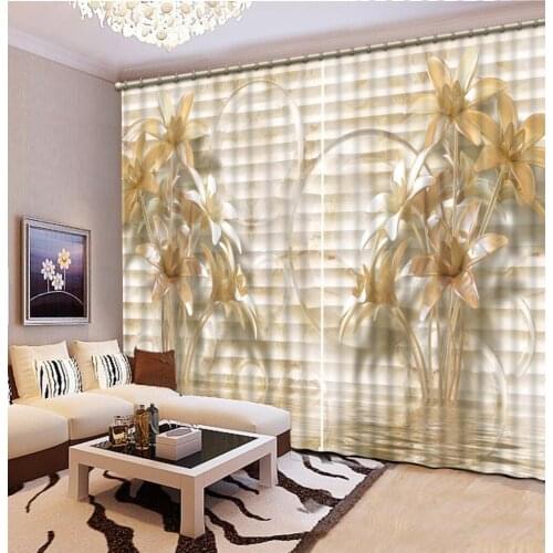 High quality custom 3d curtain fabric relief curtains