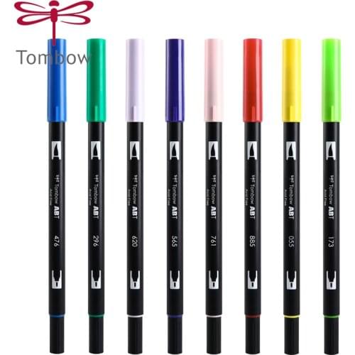 3pcs Tombow AB-T Double-Headed Watercolor Pen Painting Freehand Art Design Hand Account Marker Soft Head Watercolor Pen Marker