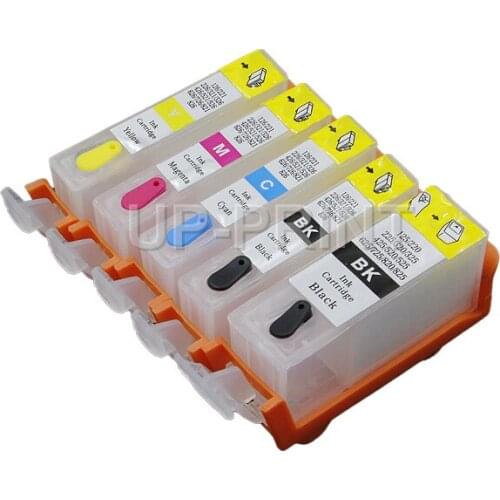 UP 5PCS PGI220 CLI221 5colors Refillable Ink Cartridges compatible for Canon MX870 MX860 MP560 MP620 MP640 iP3600 iP4600 iP4700