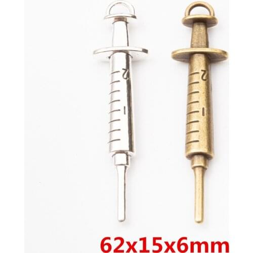 New 5 pcs Zinc alloy syringe pendant DIY charm Fashion Bracelet Necklace Jewelry Accessories 5874