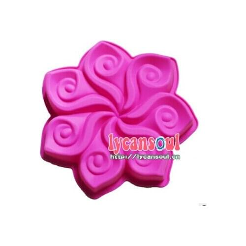 6 Cavity Rose-Shaped Silicone Cake Mould Chiffon Muffin Mold Non-Stick Mousse Baking Tools Bundt Pan Free Shipping