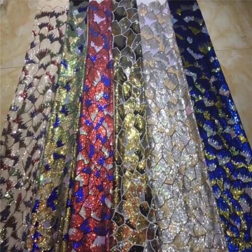 African Lace Fabric High Quality French Net Embroidery Tulle Lace Nigerian sequins Fabric For Wedding Party Dress
