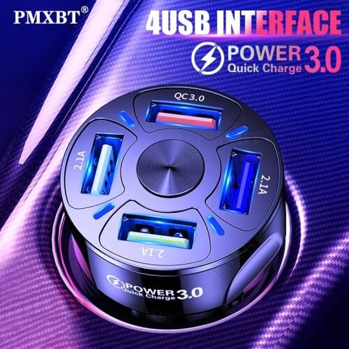 PMXBT Mini 7A USB Car Charger For Mobile Phone Tablet GPS Fast Charger Car-Charger 4 Port USB Car Phone Charger Adapter in Car