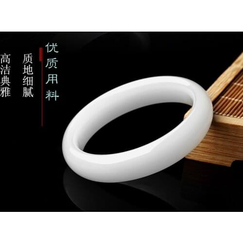 Natural Hetian Jade White 54-64mm Bracelet Elegant Princess Jewelry For Mom For Girlfriend