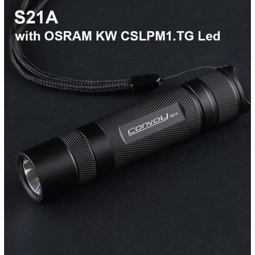 Flashlight Convoy S21A with KW CSLPM1.TG Linterna Led 21700 Portable Lighting Camping Lantern White Light Torch Black Latarka
