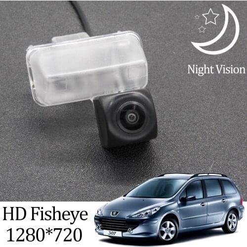 Owtosin HD 1280*720 Fisheye Rear View Camera For Peugeot 307 SW 2001 2002 2003 2004 2005 2006 2007 2008 Car Reversing Monitor