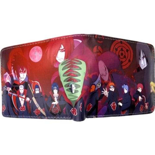 Kakashi Sasuke Black Leaf Village Konoha Ninja Wallet Short Purse With Card Holder Coin Pocket