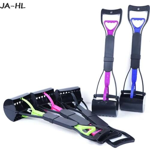 Long Handle Dog Cat Pet Pooper Scooper Jaw Poop Scoop Clean Pick Up Waste Plastic 60cm x 13.5cm x 12.5cm