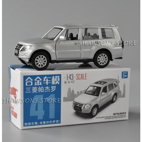 1:43 Scale Diecast Model Car Toy Pajero 4WD Turbo Pull Back SUV Miniature Replica