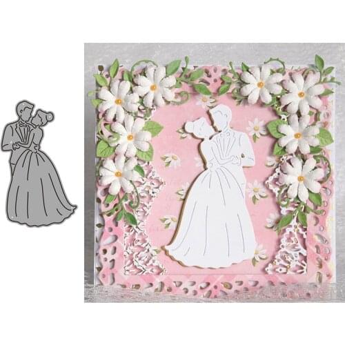 Bride and Groom Metal Cutting Dies for Scrapbooking Handmade Tools Mold Cut Stencil New 2021 DIY Card Make Mould Model Craft