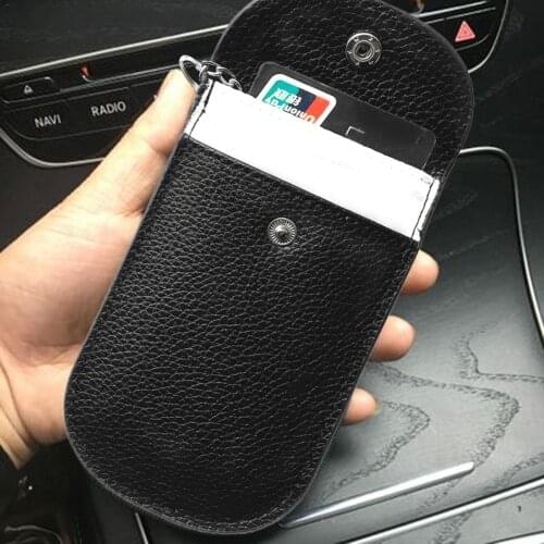 Mini Signal Blocking Key Bag Anti-Theft Car Fob Signal Blocker Faraday Bag Privacy Protection Shielding Pouch Wallet Case Auto