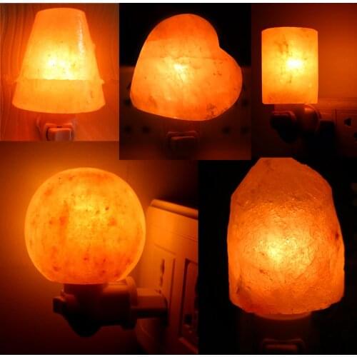 Natural Himalayan Hand Carved Salt Lamp Christmas Gifts Night Light with Bulb 360 Degree Rotation