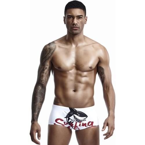 Shark Pattern Swimming Suit For Men Flat Angle Swimming Trunks Male Summer Beach Surfing Bikini Swim Shorts Briefs Gay Swimwear
