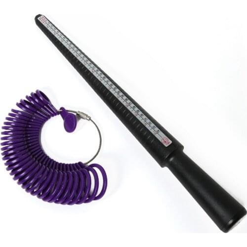 Plastic Ring Sizer Set Measuring Ring with Rings Mandrel Sizer Finger Sizing Measuring Stick Ring Jewelry Tools Set