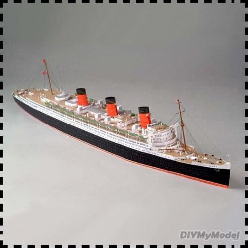 DIYMyModeI 1:400 Scale British Royal Mail Steamer RMS Queen Mary Ocean Liner Paper Model Kit Handmade Toy Puzzles