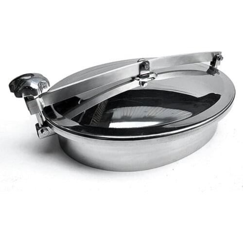 Oval Manhole Cover SUS304 Mirror Polished Quick Open Hand Wheel Manhole Normal Pressure Manhole