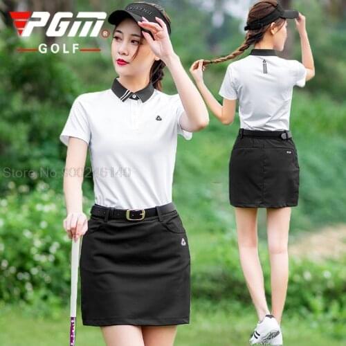 Pgm Summer Golf Skirt Suit Baseball Tennis Sports Clothing Female Short-Sleeved T-Shirt Slim Skirts Quick-Dry Sportswear
