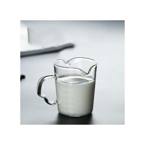 70ml Hot Heat-resistant Glass Measuring Milk Cup Small Milk Cup Kitchen Jigger for Espresso Coffee Double-mouthed Ounce Cup
