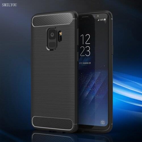 SMILYOU Shockproof Phone Case For Samsung Galaxy S9 / S9 Plus Carbon Fiber TPU Case for Samsung S9 S9 Plus Back Cover