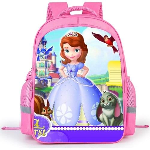Disney Princess Sofia Children Pink Backpack Kids School Bag Fairy Tale Schoolbag Book Bags for Teen Girls mochila Bolsa