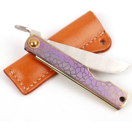 Folding Knife TC4 titanium Handle 14C28N Blade Camping Hunting Pocket Knife Outdoor Survival Knive