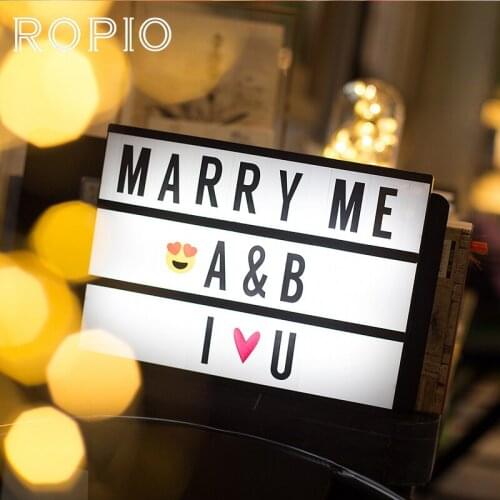 ROPIO LED Night Lights Premuim A4 Size Acrylic Cinema Lightbox LED Night For DIY Table Light Usb Black Cards Letter Light