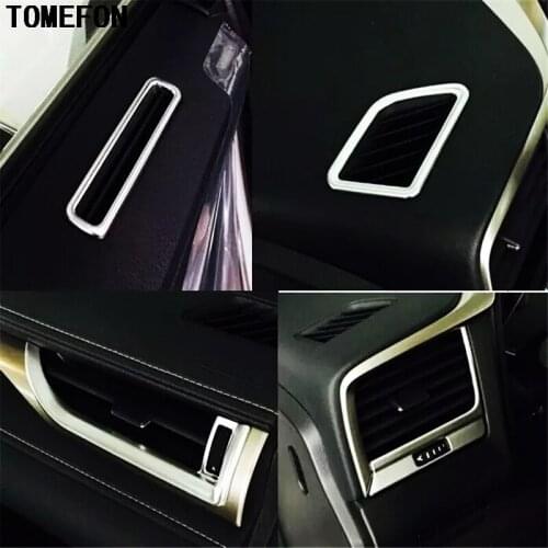 TOMEFON Auto Cover Styling ABS Chrome Front Console Air Conditioning Outlet Air Vent Cap Sticker Accessories For Lexus RX 2016