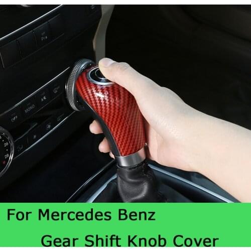 Carbon Fiber Vinyl Car Gear Shift Knob Panel Cover Stickers for Mercedes Benz A C E G Class CLS W169 W204 W212 W463 X218 C200
