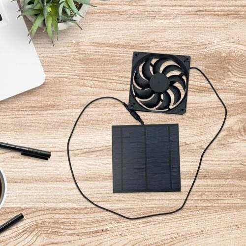 5W 6V Outdoor Exhaust Fan Mini Solar Panel Fan for Dog Chicken House Greenhouse Home Outdoor Camping Household Appliances