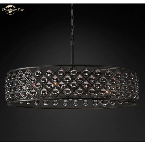 Vintage Glass LED Chandeliers for Living Room Bedroom Study Loft Hotel Decoration Traditional Round Lustres Indoor Lamp