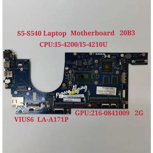 VIUS6 LA-A171P For Lenovo Thinkpad S540 S5-S540 Notebook Motherboard CPU i5 4200U/4210U GPU HD8670M 2G DDR3 100% test work