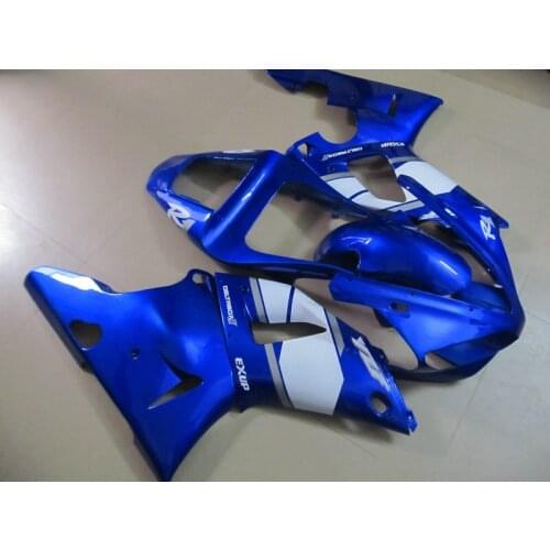 Hi-Quality Motorcycle Fairing kit for YAMAHA YZFR1 00 01 YZF R1 YZF1000 2000 2001 ABS White blue Fairings set+Gifts YB07