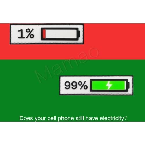 Funny Battery 99% 1% PVC Percentage 1Percent 99 Percent Full Empty Power Patch Appliques Badge For Clothes Hat jacket pants